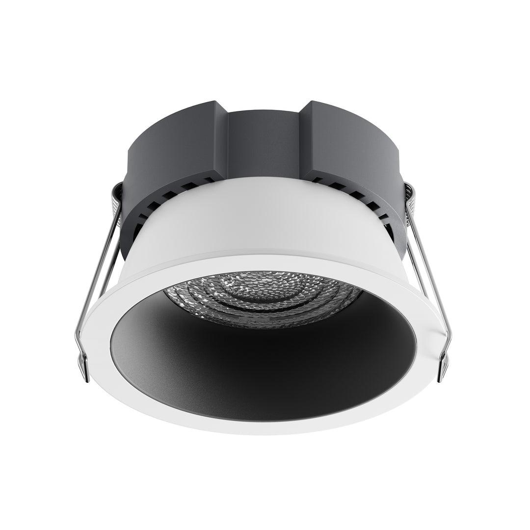 Essential Series architectural LED downlight with a matte black reflector, delivering comfortable low-glare general lighting for modern architectural interiors.