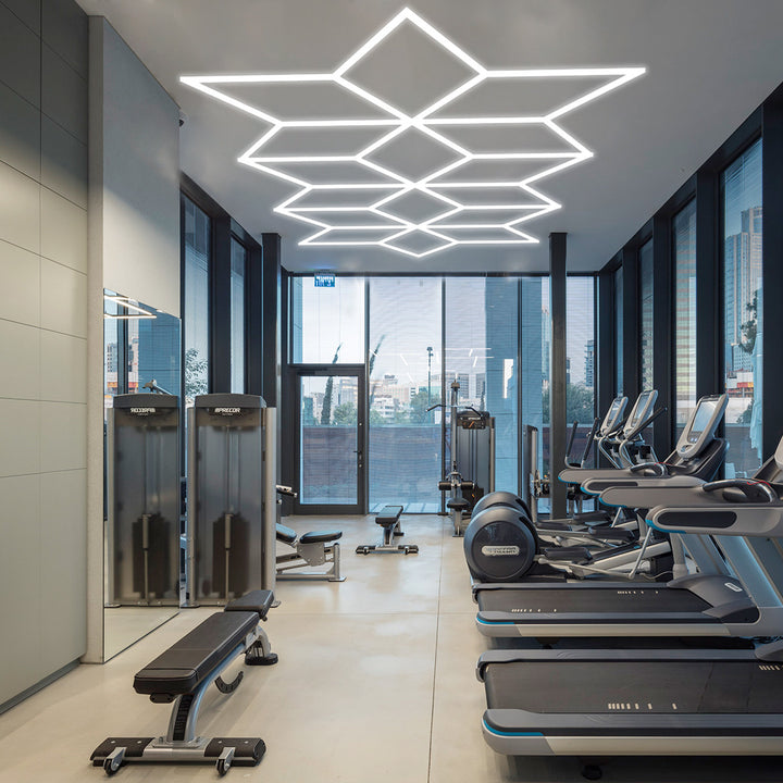 Hexagrid Lighting System – Starburst Formation (Gym Layout)