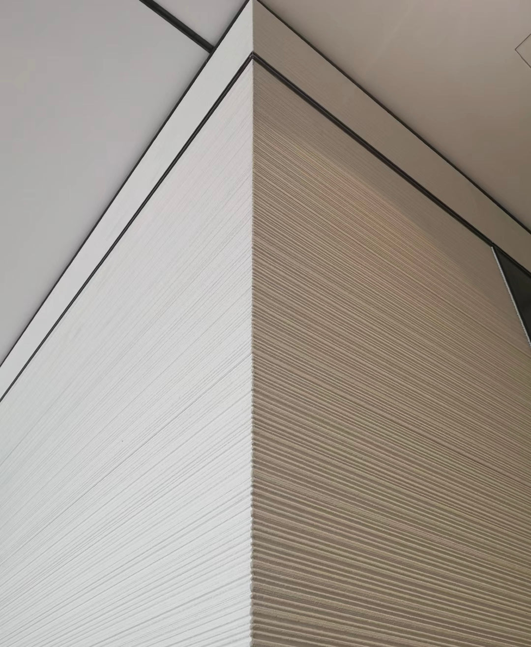 Fine Line Stone dark linear textured feature wall design