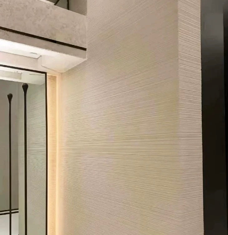 Fine Line Stone linear wall panel corner detail installation