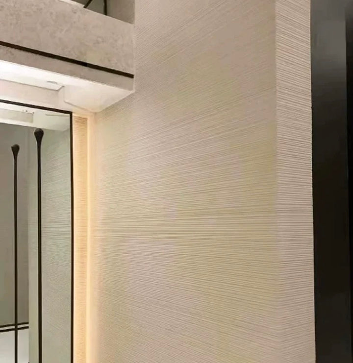 Fine Line Stone linear wall panel corner detail installation