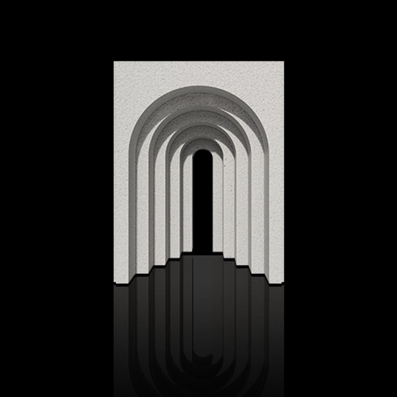 Foam ceramic arched block component for sculptural architectural wall design