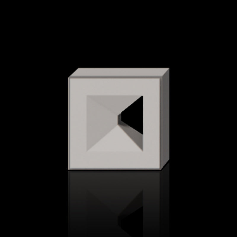 Foam ceramic wall block with inset triangle detail for decorative wall systems