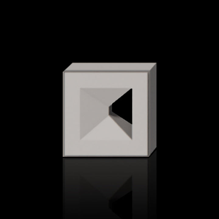 Foam ceramic wall block with inset triangle detail for decorative wall systems