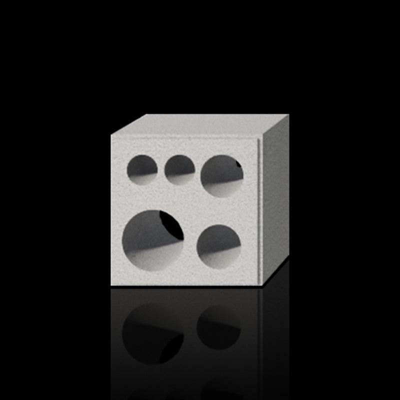 Foam ceramic breeze block with multiple openings for architectural wall construction