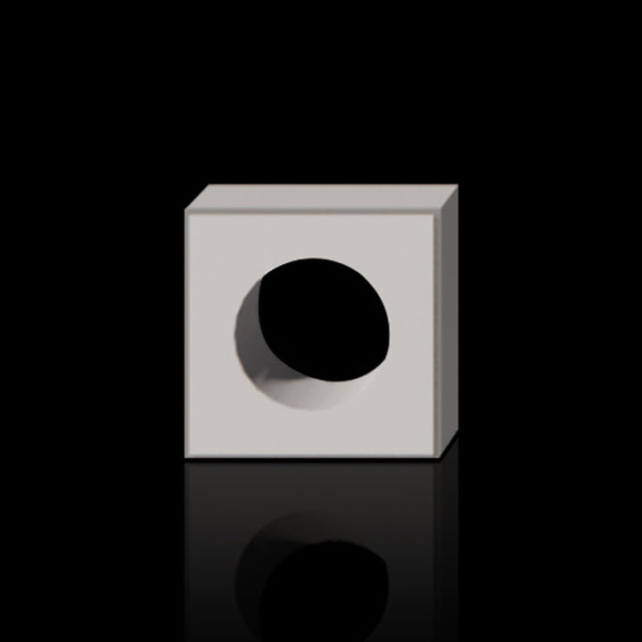 Foam ceramic architectural block with circular opening for decorative wall systems