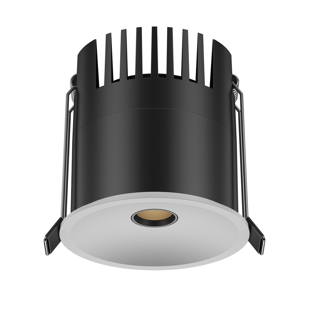 FOCUS 75 pinhole architectural downlight featuring a deep recessed 10 mm aperture for precision architectural lighting.