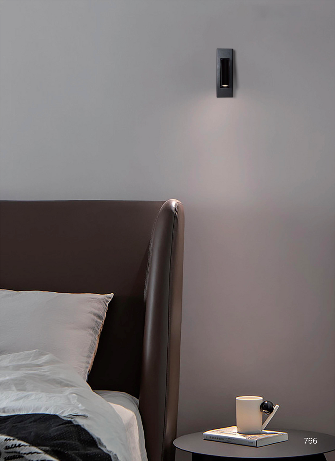 installed view of grandview bedside reading light black modern led wall reading lamp beside bed for focused night reading