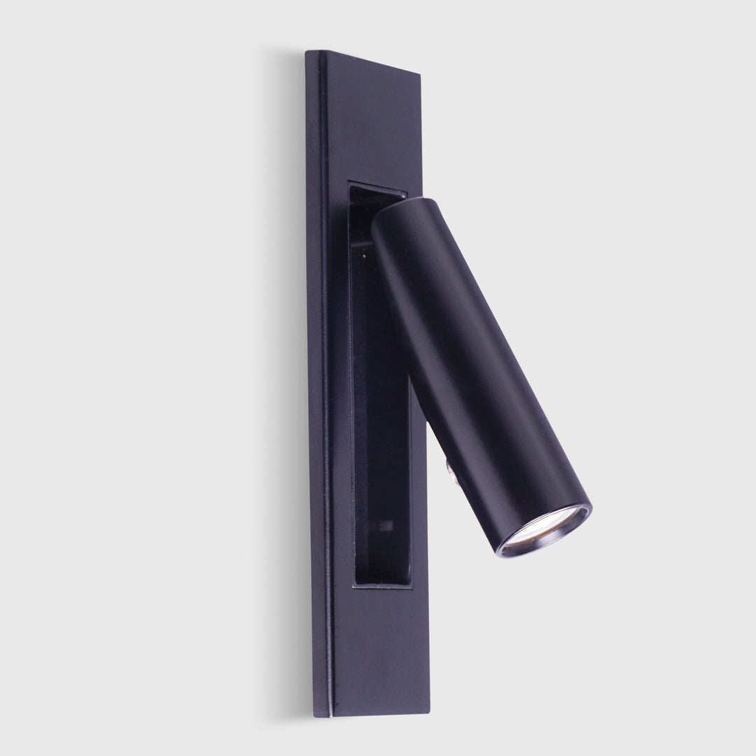 modern black grandview bedside reading light with adjustable led head wall mounted reading lamp for bedrooms hotel suites and contemporary interiors