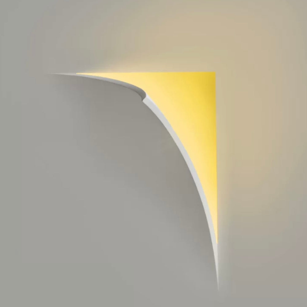 gypsum tear wall light providing indirect LED ambient illumination on a minimalist white wall