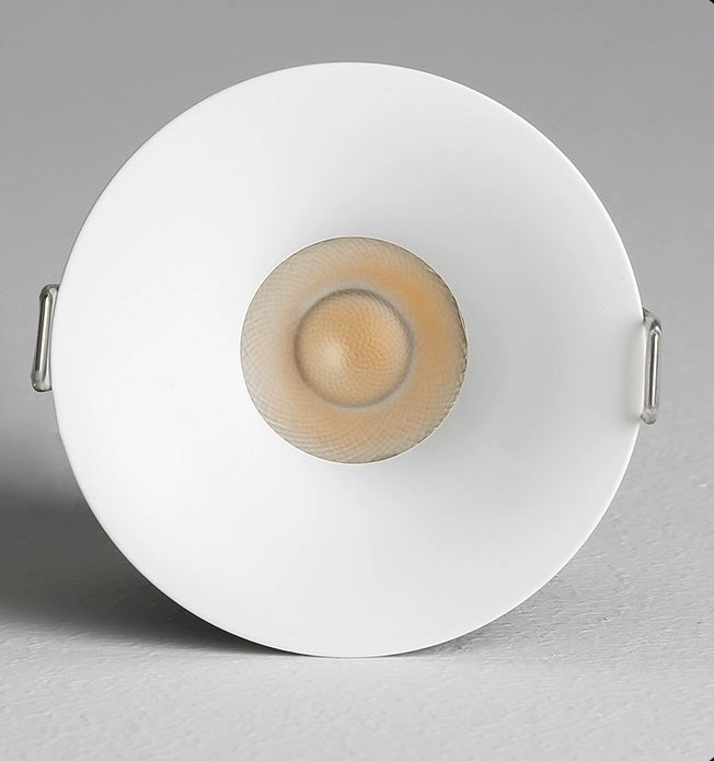 Gypsumlook 95 trim downlight front view with clean gypsum-style finish for modern ceilings