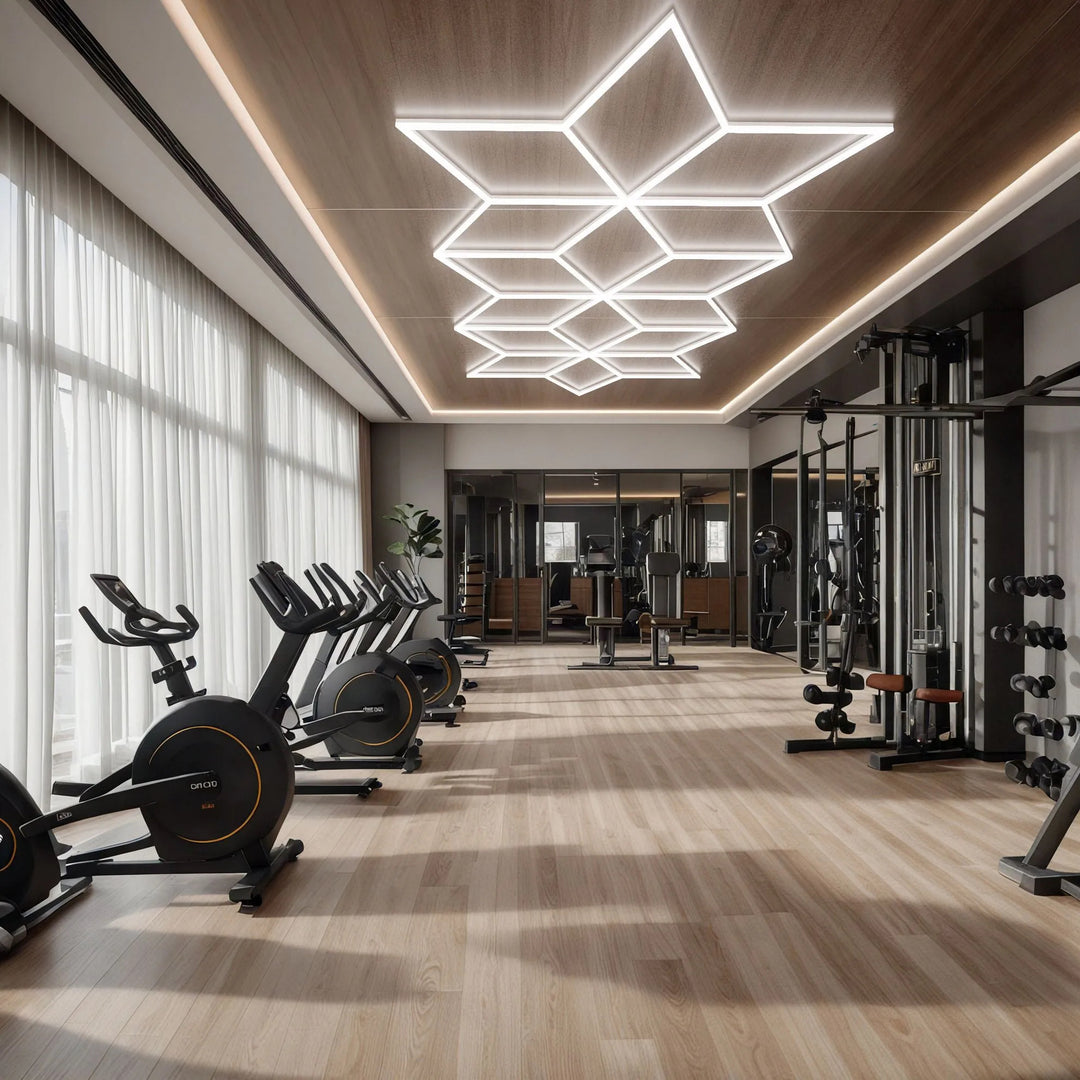 Gym Led Volume Hexagon LED Gym Lighting System | Starburst Ceiling Layout