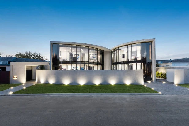 In-ground LED uplights used for facade and landscape wall lighting