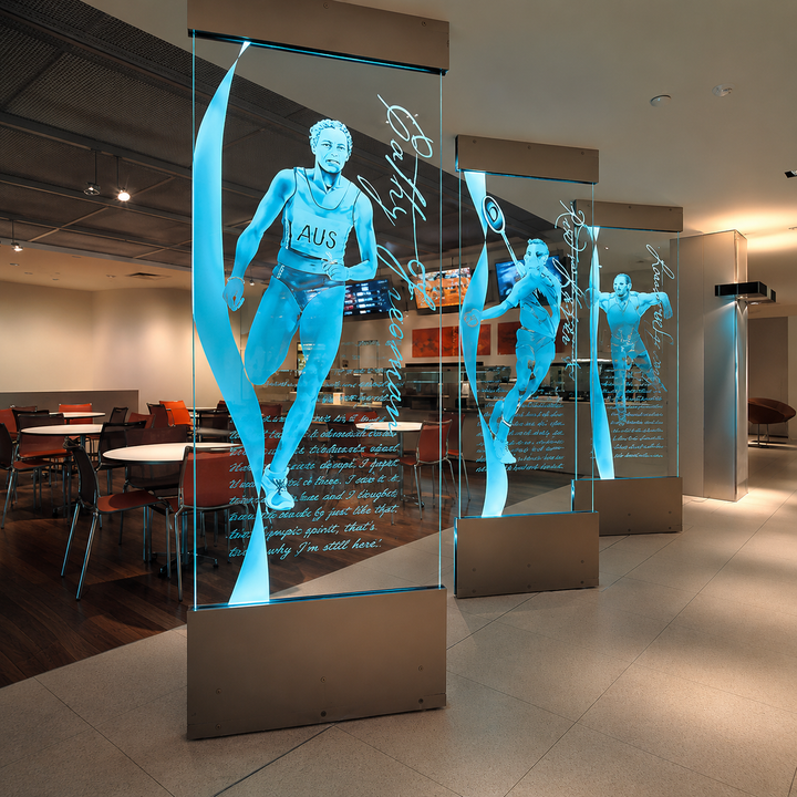 Interactive transparent OLED display for museums, exhibitions and immersive brand experiences