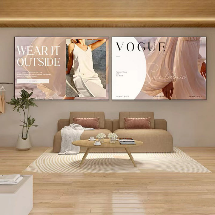 Large-format backlit fabric lightbox providing bright uniform illumination for retail visuals.