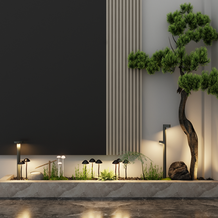 LED bollard light IP65 used for garden and pathway lighting in modern outdoor landscape