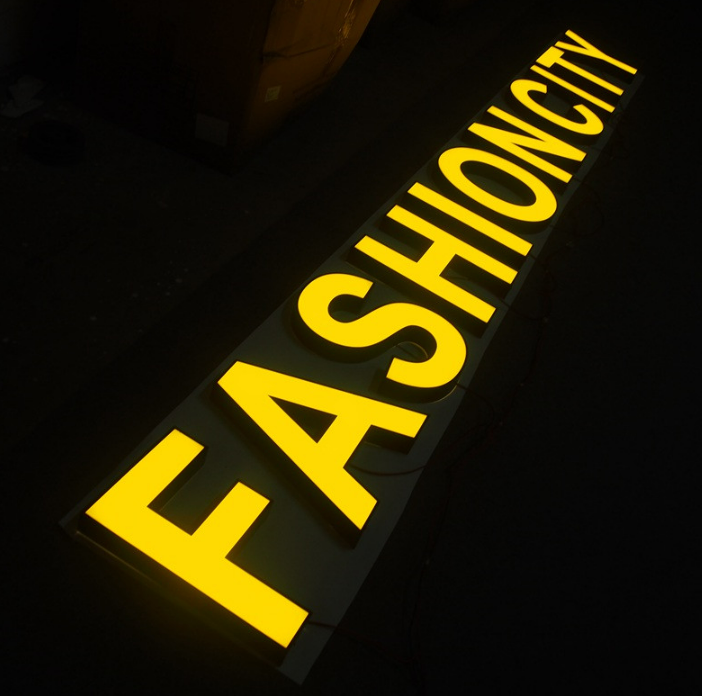 LED front lit channel letter signage designed for retail storefront branding and visibility.