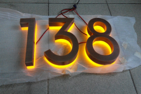 LED house numbers designed for outdoor installation, providing clear and bright address visibility.