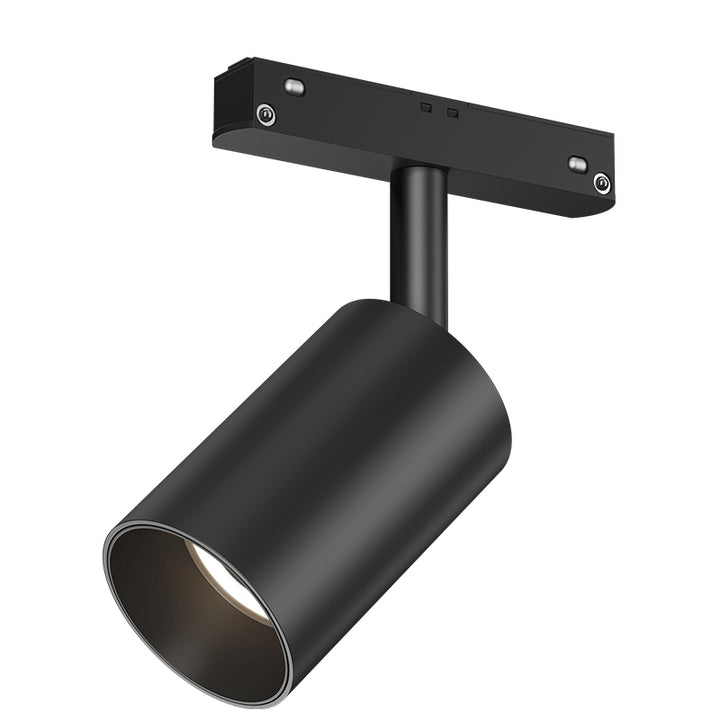 LED magnetic track spotlight with adjustable head for focused illumination