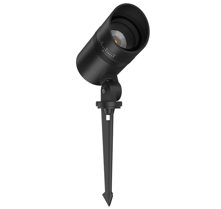 LED outdoor spotlight with spike installation for exterior lighting