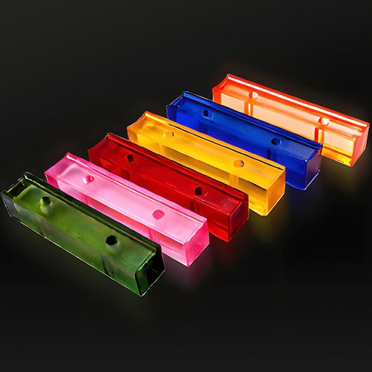 Linear crystal glass brick with textured edges for modern wall design