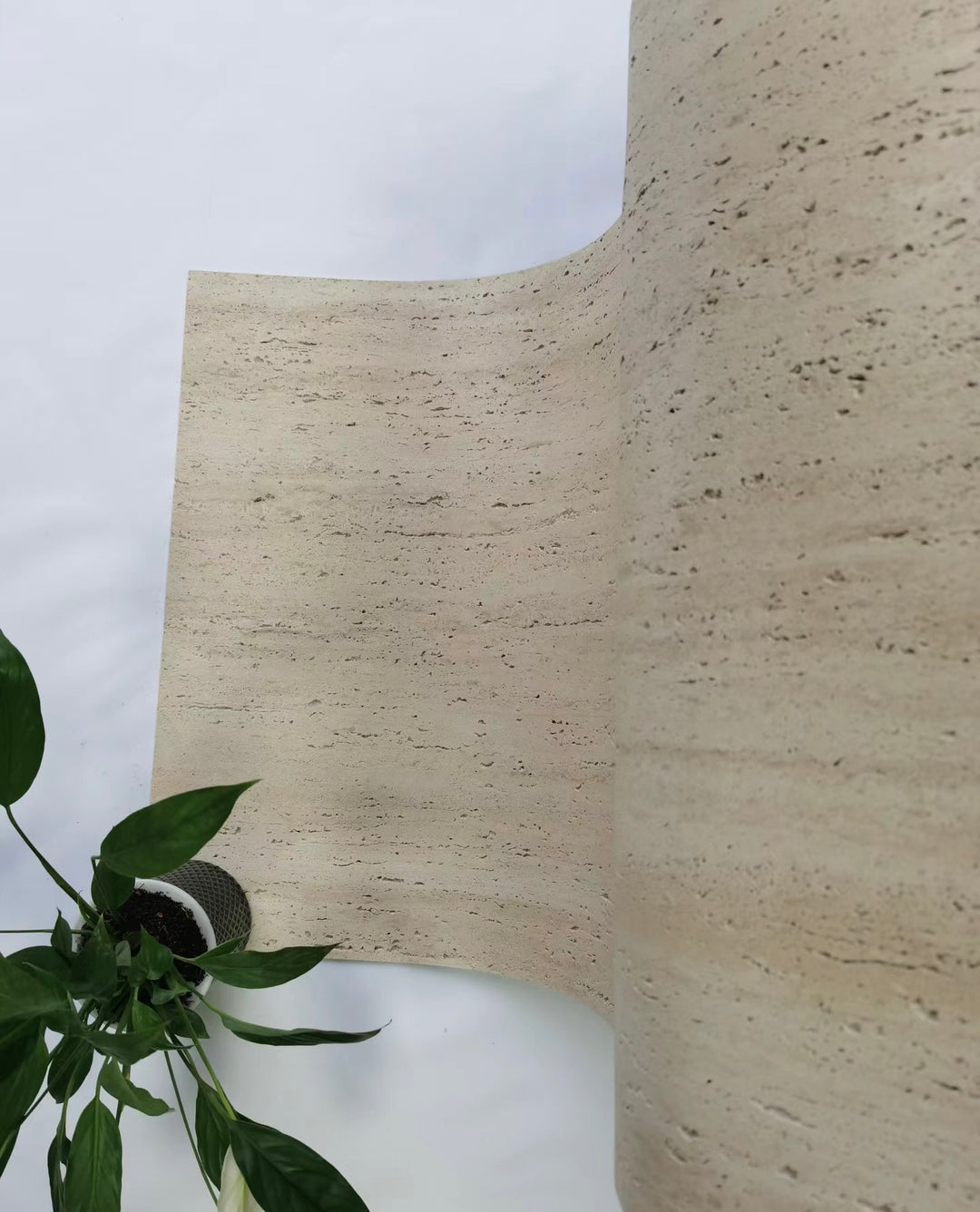 Linear Travertine textured wall panels used for interior architectural walls