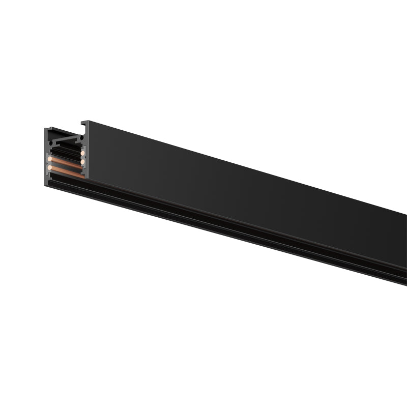 Low-profile surface-mounted magnetic track profile in black aluminium for DC48V magnetic lighting systems – 803 Pro