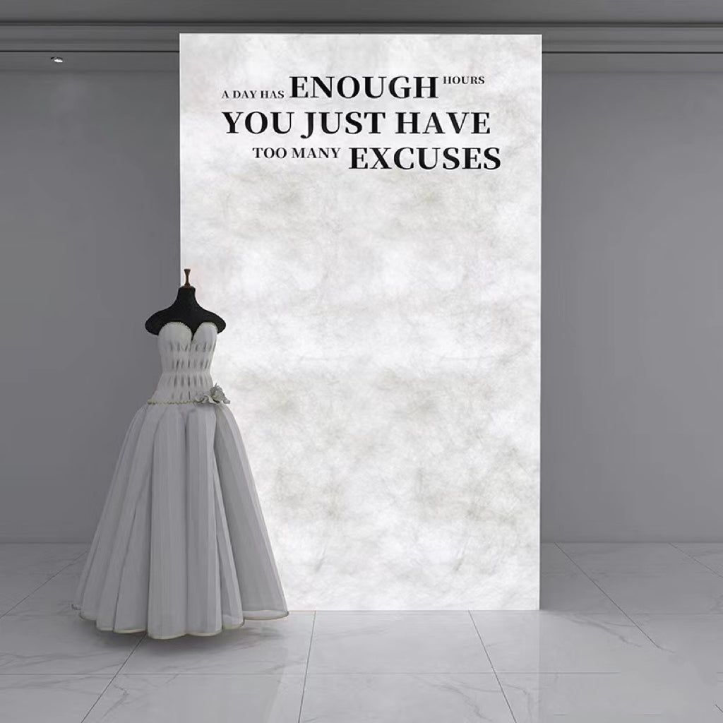 Lucretia LED paper light box panel creating a soft glowing bridal backdrop with even backlit illumination.