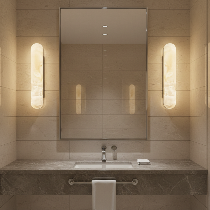 Alabaster Arc Wall Light – Rounded Spanish Stone Sconce