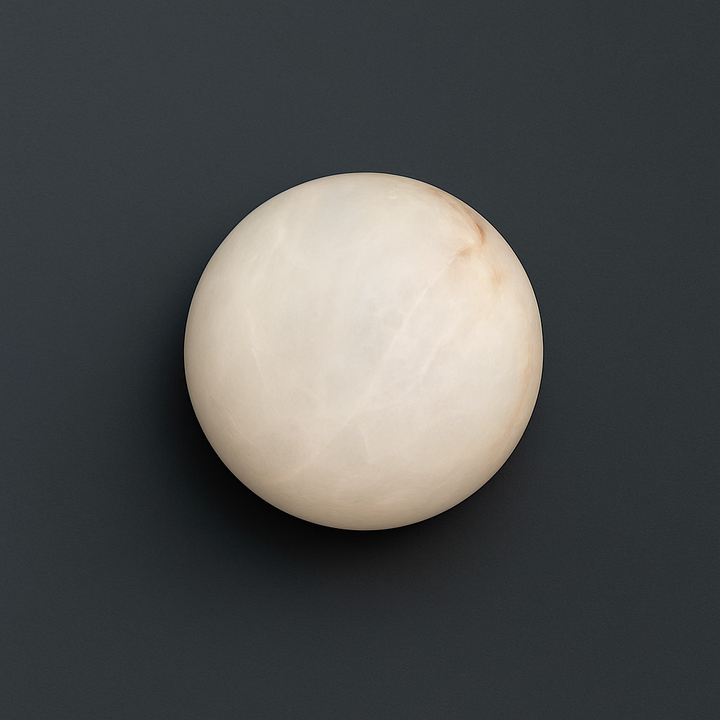 Bebe Alabaster Wall Light round alabaster sconce modern LED wall light for bedroom hallway luxury interiors
