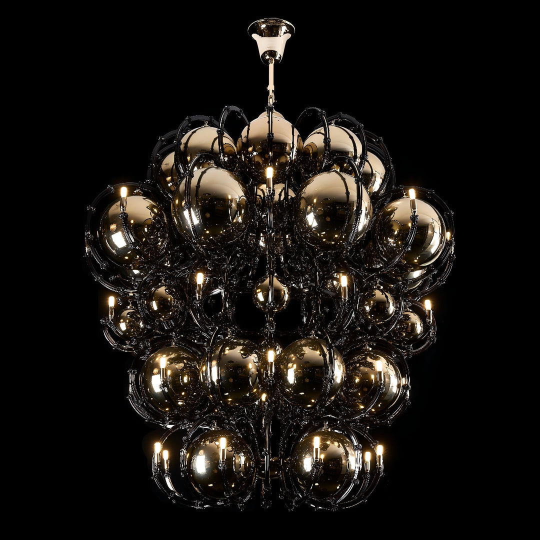 Lucretia Lighting Boom 1600 Chandelier modern black crystal statement lighting with bold sculptural design for luxury interiors
