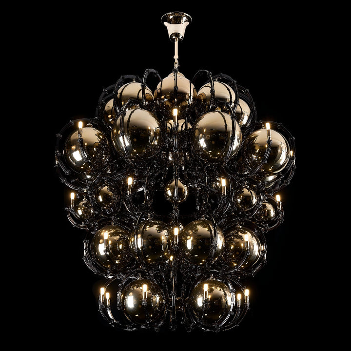 Lucretia Lighting Boom 1600 Chandelier modern black crystal statement lighting with bold sculptural design for luxury interiors
