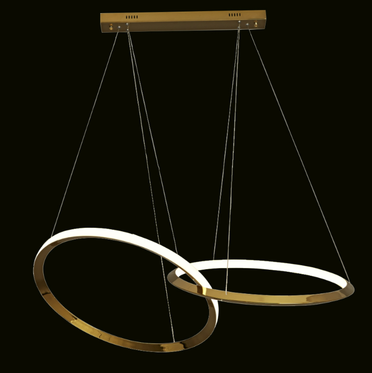 Chaumet Blade 2 Pendant Light displaying floating dual ring design with warm LED illumination and modern linear styling