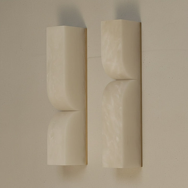 Cordoba alabaster wall light showing sculptural stone texture and soft diffused illumination ideal for decorative wall lamp and luxury interiors.
