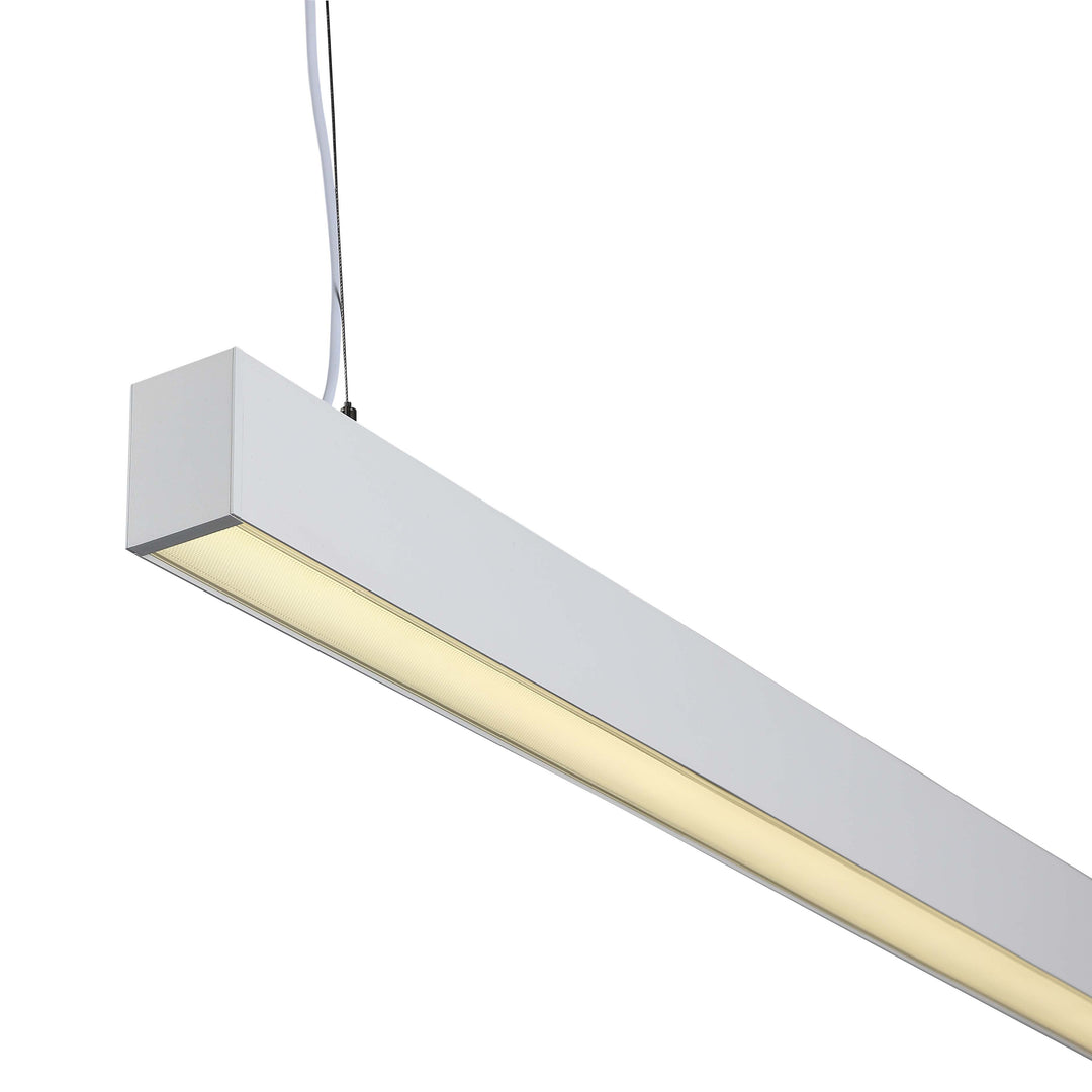 Endless 6588 white LED linear light in 65×88mm profile showing direct–indirect lighting for premium architectural interiors