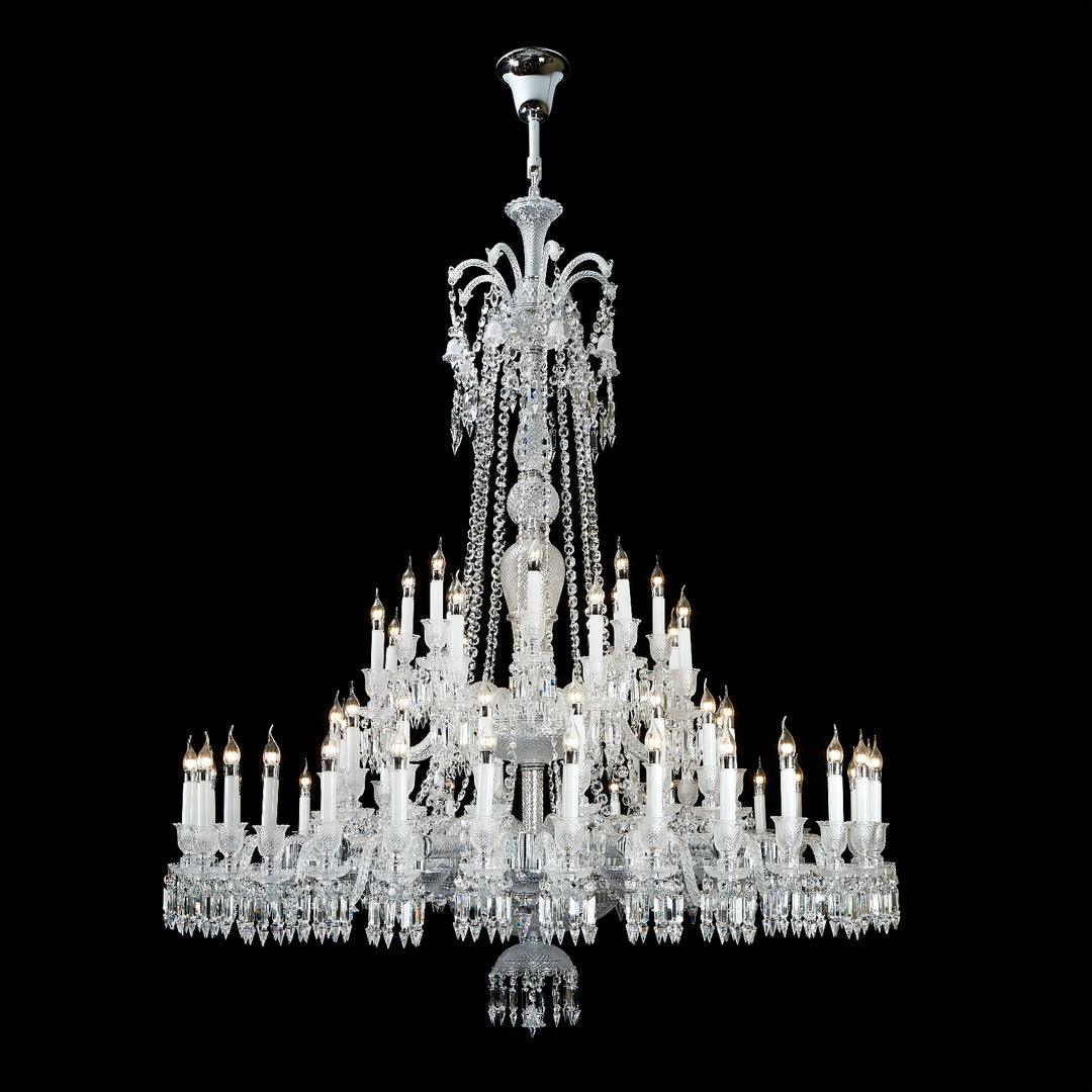 Lucretia Lighting Fleur de Lumière Royale Grandeur luxury crystal chandelier, grand statement designer chandelier for hotel lobbies, banquet halls and high-ceiling residential spaces