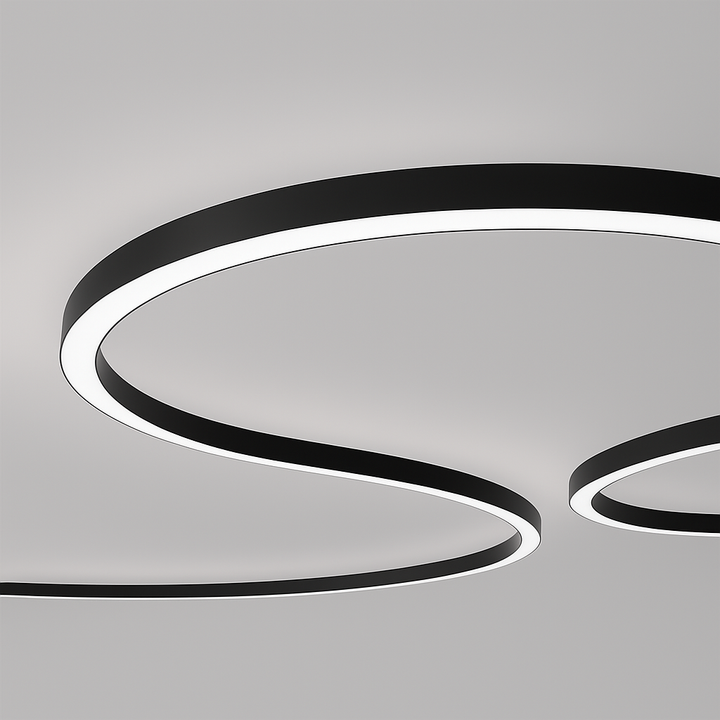 FlexCurve 25 Square architectural square-edge LED linear light by Lucretia Lighting for curved ceiling designs