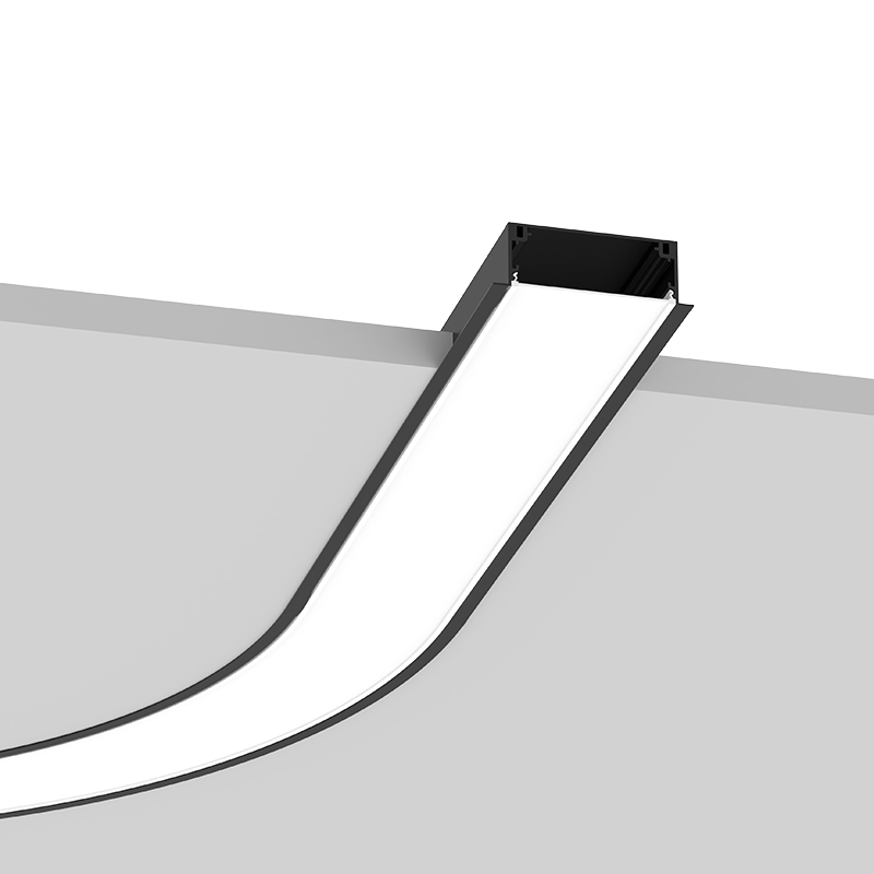 Lucretia Lighting FlexCurve CRX100 recessed curved LED linear light profile for architectural ceiling integration