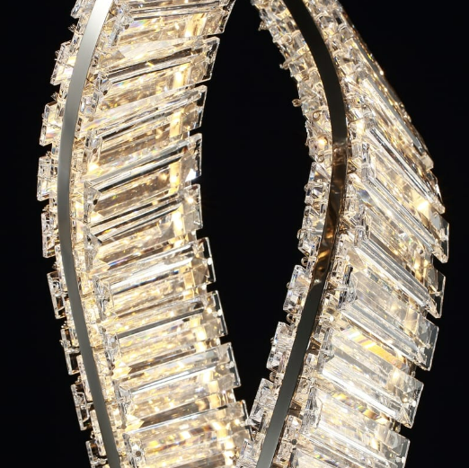 Lucretia Lighting Pharaoh Tour Double spiral crystal chandelier bespoke LED feature light with precision hand-set crystals