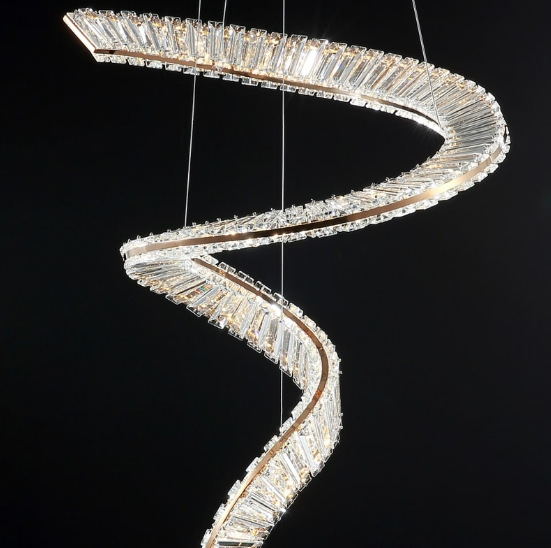 Lucretia Lighting Pharaoh Tour Single crystal pendant light sculptural LED feature ideal for hallways and architectural corners