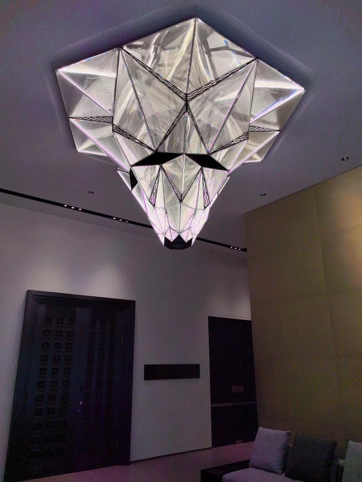 Lucretia Lighting Proteus custom ceiling light featuring geometric modular lighting design in an interior space