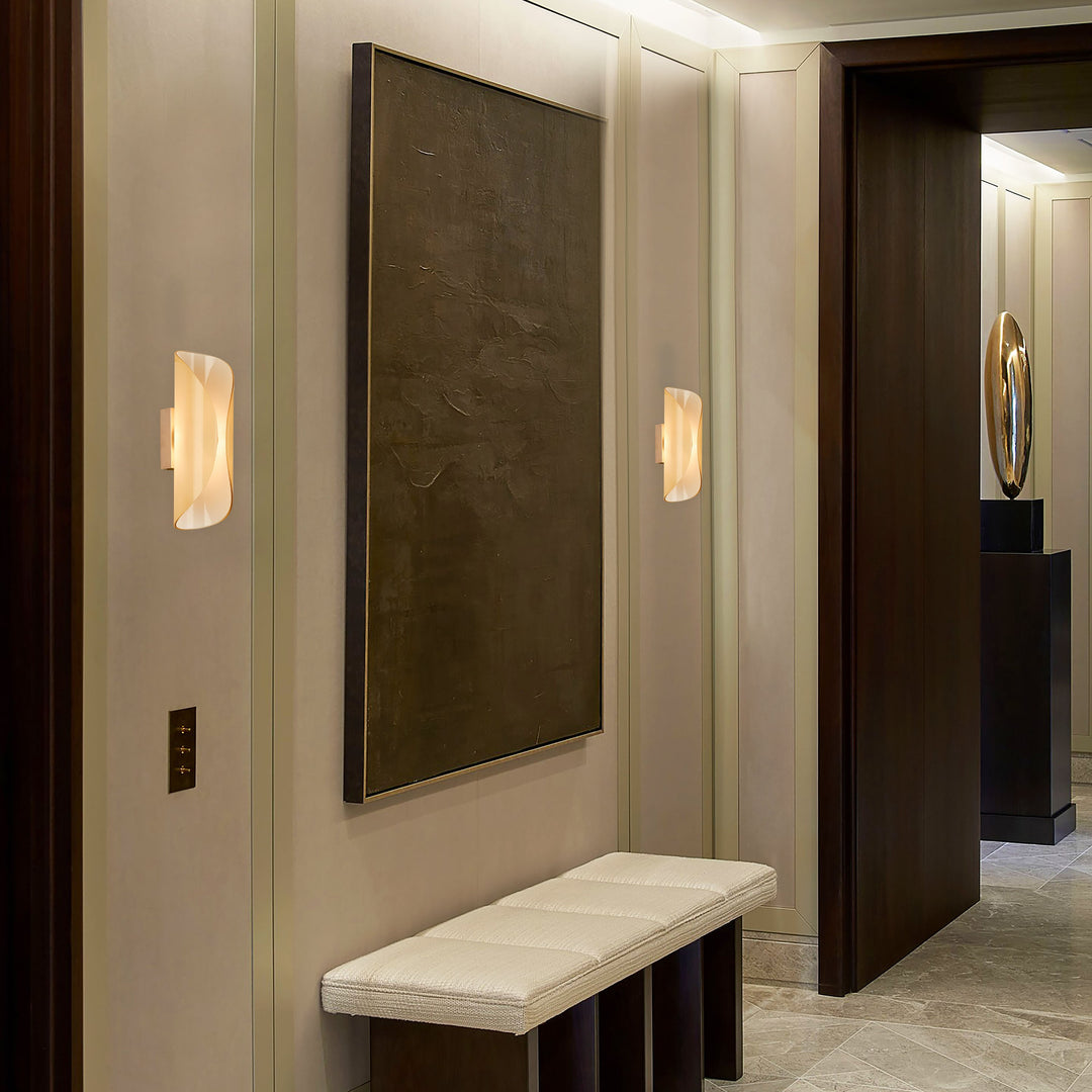 Solvia B1 Wall Light modern amber glass wall lamp with warm LED illumination for contemporary interior lighting