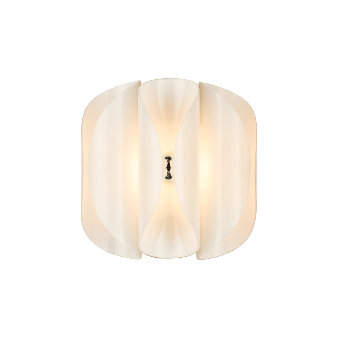 Solvia B3 amber glass designer wall light installed in modern interior hallway providing warm ambient lighting by Lucretia Lighting