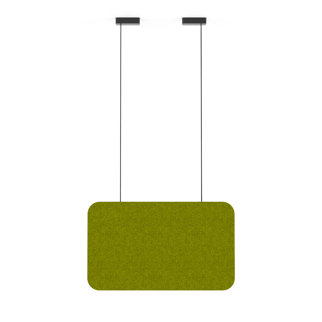 Lucretia SoundWave 610 acoustic pendant light in green finish, featuring compact acoustic design and glare-free LED illumination.