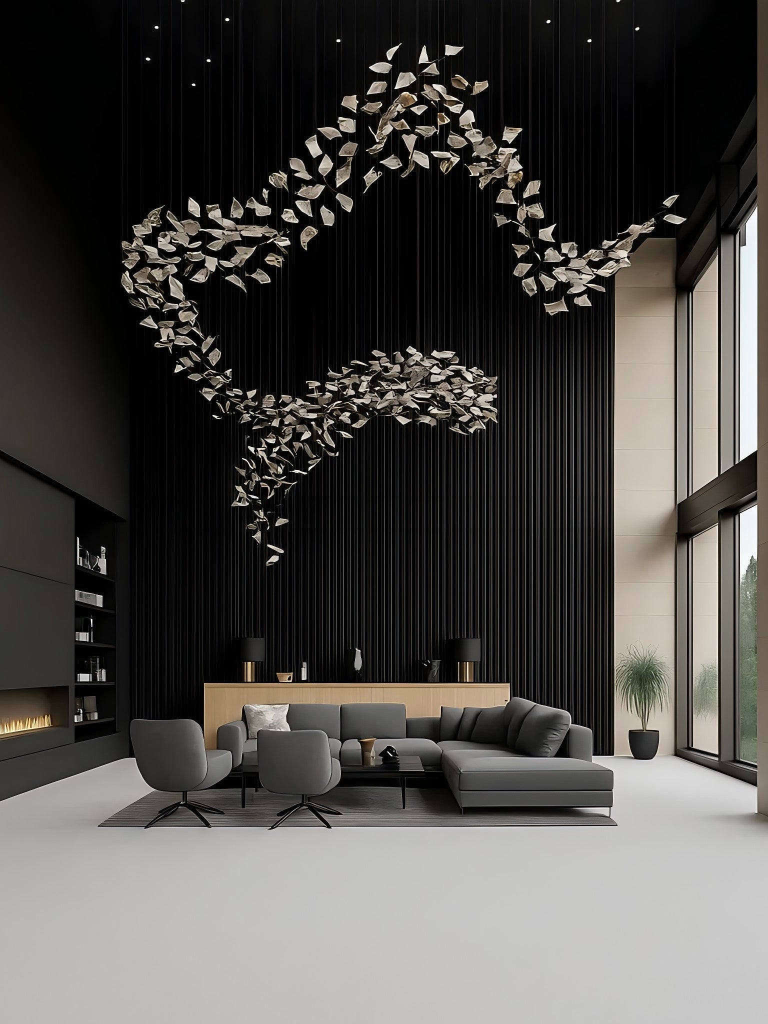 アート・デザイン・音楽 Luxure De Luxe Joseph-Marie Lo Duca Square Wave Bespoke Lighting – Sculptural Glass Chandelier