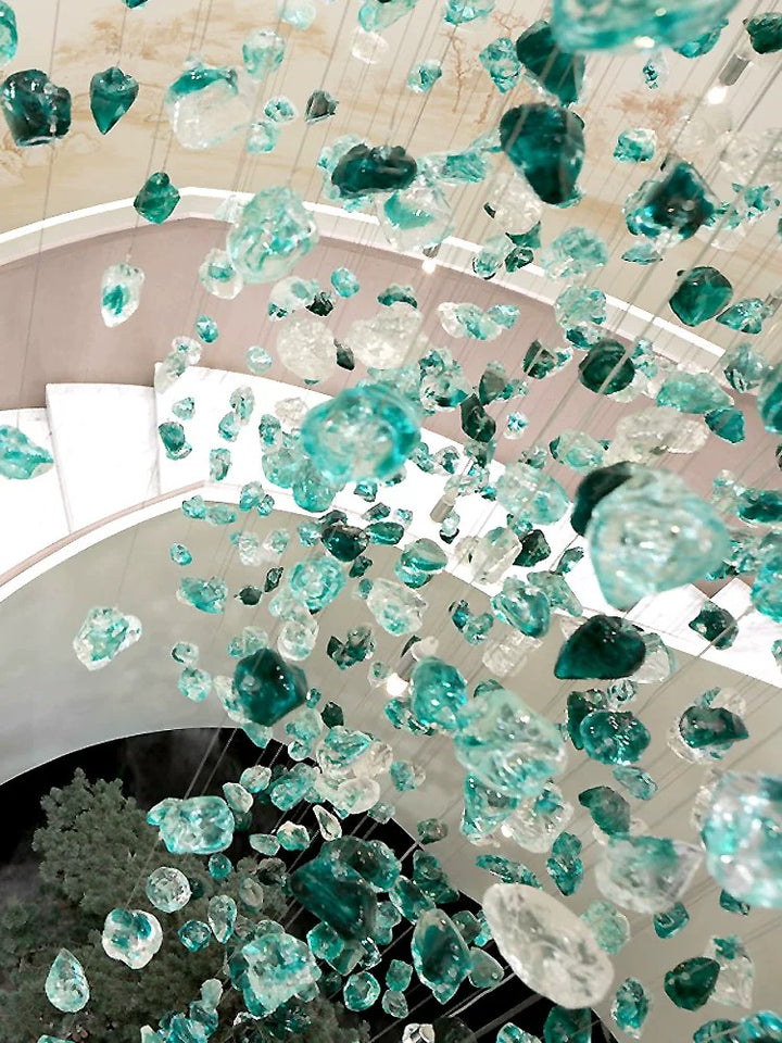 Lucretia Lighting StoneLuxe floating crystal stone ceiling feature with fluid atmospheric design