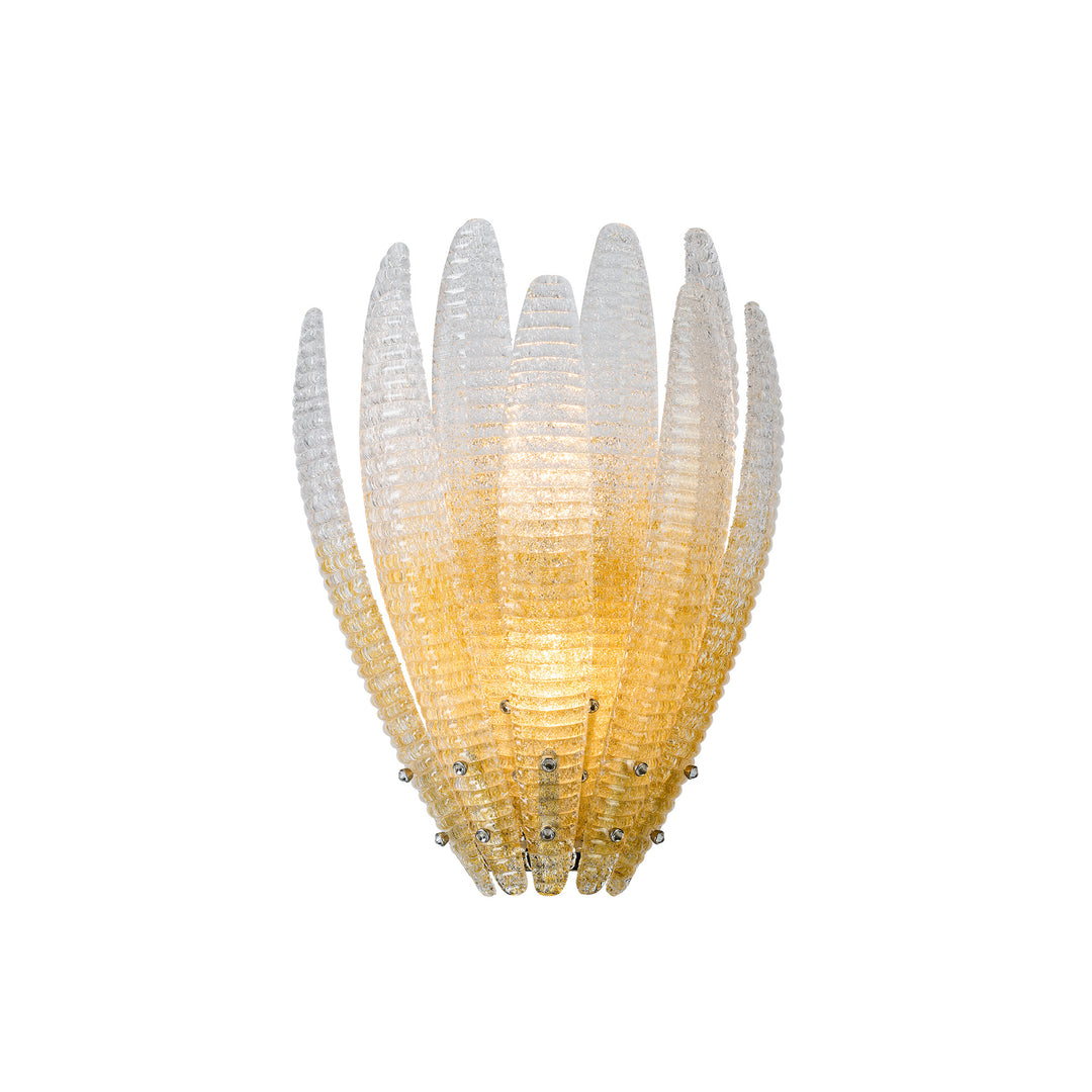Sylphina Wall Light feather-glass designer wall lamp with sculptural ribbed glass, warm LED illumination and luxury modern interior lighting