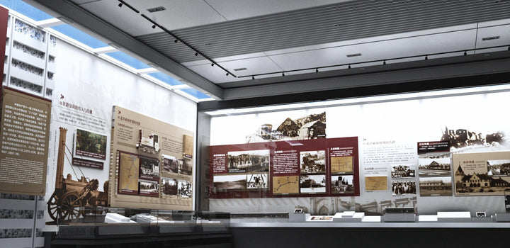 Lucretia Lighting U-Skylight LED sunlight simulation lighting illuminating a museum exhibition gallery with natural daylight-style architectural lighting