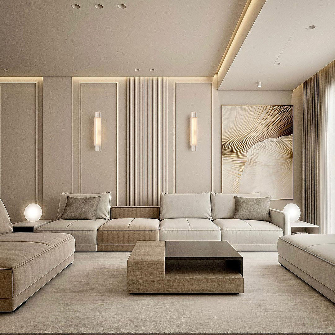 Velora Ice Wall Light modern LED wall lamp textured glass wall light for living room interior lighting Lucretia Lighting