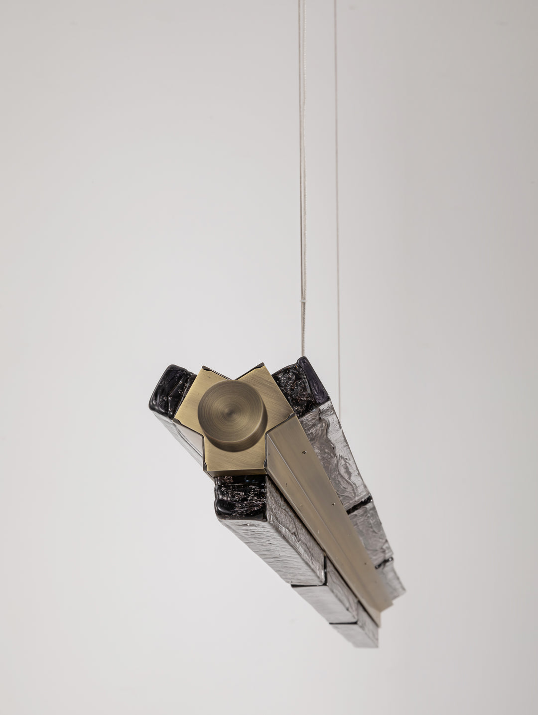 Bottom view of the Running Water Horizon modern linear pendant light.